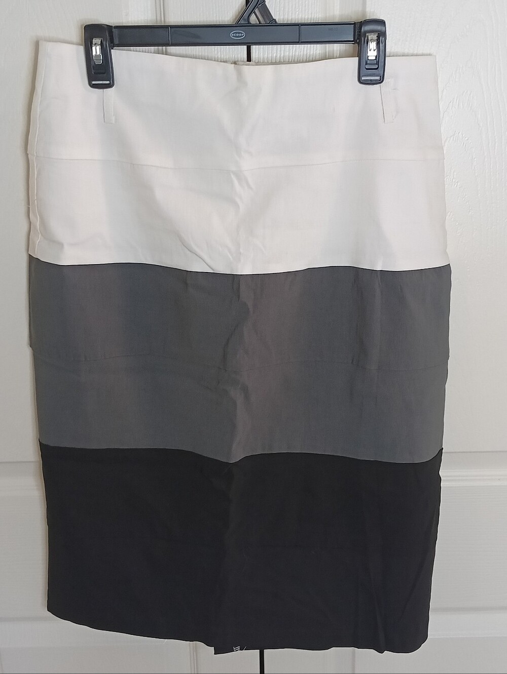 Dots Pencil Skirt Women 16 White Gray Black Colorblock High Rise Knee Length